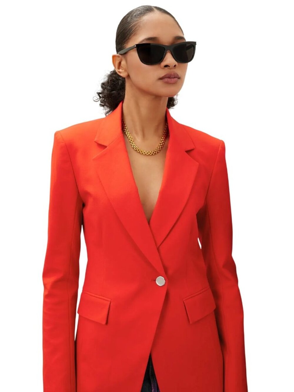 Derek Lam 10 Crosby Noah Single Breasted Jacket in Red 0 Womens Blazer